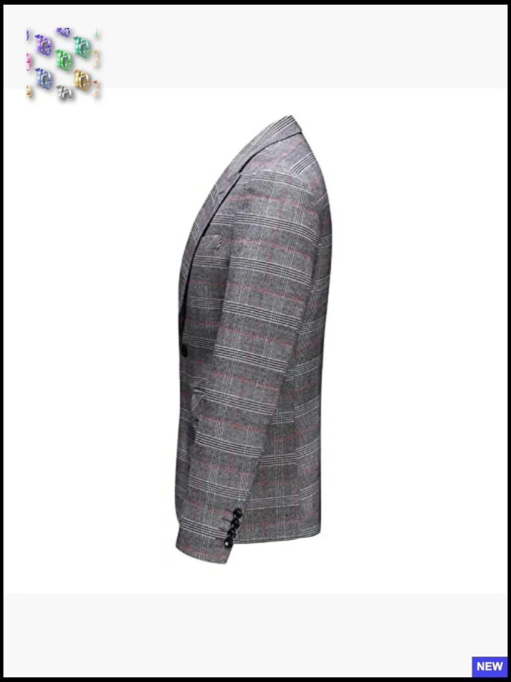 Slim Fit Plaid Blazer Classic Casual Wedding Party Sport Coat Elegant